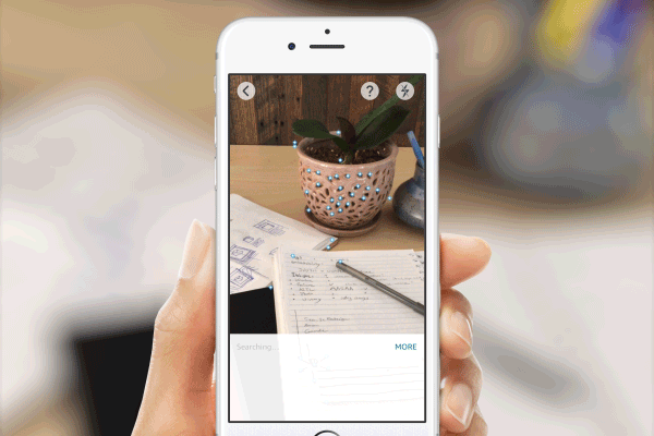 animated view of showing product and taking a snapshot