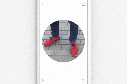 animated view of the product showing red shoes